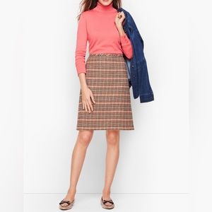 Talbots Pink Plaid A-Line Wool Skirt